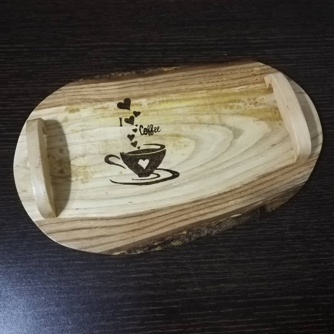 AHŞAP KAHVE TEPSİSİ